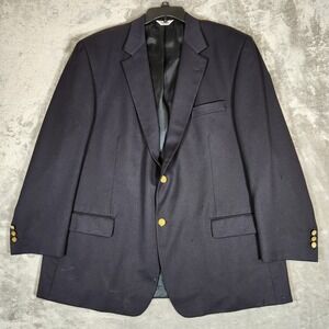 Joseph & Feiss Blazer Men's 47R Classic Fit Worsted Wool Sport Coat Navy Blue
